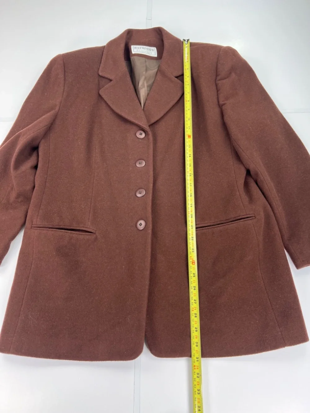 Vintage Holt Renfrew Wool Cashmere Women's Blazer Jacket V14 US 12 Brown Autumn